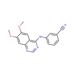 COc1cc2ncnc(Nc3cccc(C#N)c3)c2cc1OC ZINC000095586969