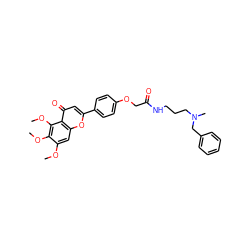 COc1cc2oc(-c3ccc(OCC(=O)NCCCN(C)Cc4ccccc4)cc3)cc(=O)c2c(OC)c1OC ZINC001772576488