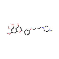 COc1cc2oc(-c3cccc(OCCCCN4CCN(C)CC4)c3)cc(=O)c2c(OC)c1OC ZINC000473115909