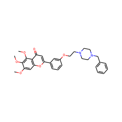 COc1cc2oc(-c3cccc(OCCN4CCN(Cc5ccccc5)CC4)c3)cc(=O)c2c(OC)c1OC ZINC000473112545