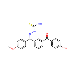 COc1ccc(/C(=N/NC(N)=S)c2cccc(C(=O)c3ccc(O)cc3)c2)cc1 ZINC000145675355