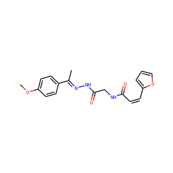 COc1ccc(/C(C)=N/NC(=O)CNC(=O)/C=C\c2ccco2)cc1 ZINC000004750740