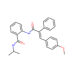 COc1ccc(/C=C(/C(=O)Nc2ccccc2C(=O)NC(C)C)c2ccccc2)cc1 ZINC000001139388