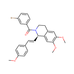 COc1ccc(/C=C/[C@@H]2c3cc(OC)c(OC)cc3CCN2C(=O)c2cccc(Br)c2)cc1 ZINC000096271963