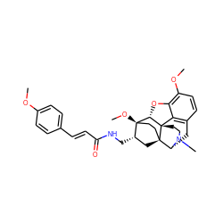 COc1ccc(/C=C/C(=O)NC[C@H]2C[C@@]34CC[C@@]2(OC)[C@@H]2Oc5c(OC)ccc6c5[C@@]23CCN(C)[C@@H]4C6)cc1 ZINC000101142997