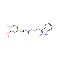 COc1ccc(/C=C/C(=O)NCCc2c(C)[nH]c3ccccc23)cc1OC ZINC000169347561