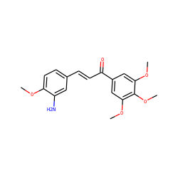 COc1ccc(/C=C/C(=O)c2cc(OC)c(OC)c(OC)c2)cc1N ZINC000013607842