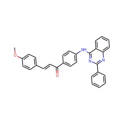 COc1ccc(/C=C/C(=O)c2ccc(Nc3nc(-c4ccccc4)nc4ccccc34)cc2)cc1 ZINC000653833205