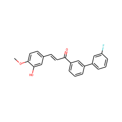 COc1ccc(/C=C/C(=O)c2cccc(-c3cccc(F)c3)c2)cc1O ZINC000082153578