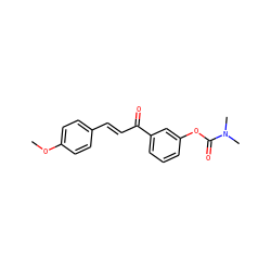 COc1ccc(/C=C/C(=O)c2cccc(OC(=O)N(C)C)c2)cc1 ZINC001772589035