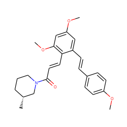 COc1ccc(/C=C/c2cc(OC)cc(OC)c2/C=C/C(=O)N2CCC[C@@H](C)C2)cc1 ZINC000095589374