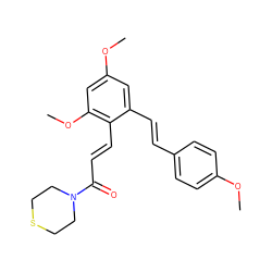 COc1ccc(/C=C/c2cc(OC)cc(OC)c2/C=C/C(=O)N2CCSCC2)cc1 ZINC000095586983