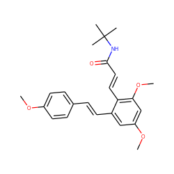 COc1ccc(/C=C/c2cc(OC)cc(OC)c2/C=C/C(=O)NC(C)(C)C)cc1 ZINC000095586358