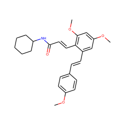 COc1ccc(/C=C/c2cc(OC)cc(OC)c2/C=C/C(=O)NC2CCCCC2)cc1 ZINC000095591691