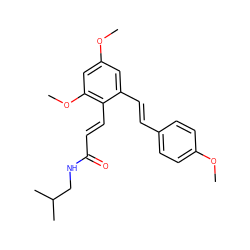 COc1ccc(/C=C/c2cc(OC)cc(OC)c2/C=C/C(=O)NCC(C)C)cc1 ZINC000095591011