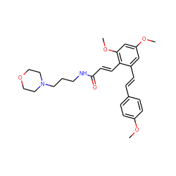 COc1ccc(/C=C/c2cc(OC)cc(OC)c2/C=C/C(=O)NCCCN2CCOCC2)cc1 ZINC000095592472