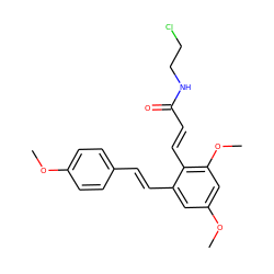 COc1ccc(/C=C/c2cc(OC)cc(OC)c2/C=C/C(=O)NCCCl)cc1 ZINC000095590867