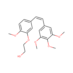 COc1ccc(/C=C\c2cc(OC)c(OC)c(OC)c2)cc1OCCO ZINC000013645671