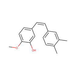COc1ccc(/C=C\c2ccc(C)c(C)c2)cc1O ZINC000013607879