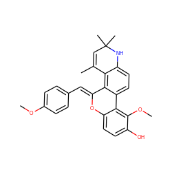 COc1ccc(/C=C2\Oc3ccc(O)c(OC)c3-c3ccc4c(c32)C(C)=CC(C)(C)N4)cc1 ZINC000141854996