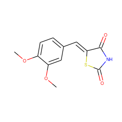 COc1ccc(/C=C2\SC(=O)NC2=O)cc1OC ZINC000012529699