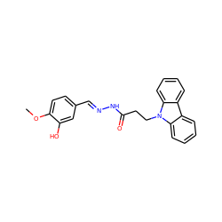 COc1ccc(/C=N/NC(=O)CCn2c3ccccc3c3ccccc32)cc1O ZINC000000941044