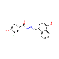 COc1ccc(/C=N/NC(=O)c2ccc(O)c(Cl)c2)c2ccccc12 ZINC000013439110