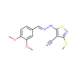 COc1ccc(/C=N/Nc2snc(SC)c2C#N)cc1OC ZINC000004482123