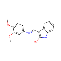 COc1ccc(/N=C/c2c(O)[nH]c3ccccc23)cc1OC ZINC000101509014