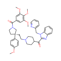 COc1ccc([C@@]2(CCN3CCC(C(=O)c4nc5ccccc5n4Cc4ccccn4)CC3)CCN(C(=O)c3cc(OC)c(OC)c(OC)c3)C2)cc1 ZINC000026716060