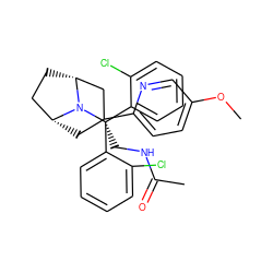 COc1ccc([C@@]2(CNC(C)=O)C[C@@H]3CC[C@H](C2)N3C(c2ccccc2Cl)c2ccccc2Cl)nc1 ZINC000299820314