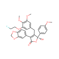 COc1ccc([C@@]2(O)OC(=O)C(c3ccc4c(c3)OCO4)=C2Cc2cc(OC)c(OC)c(OCCF)c2)cc1 ZINC000049757323