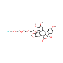COc1ccc([C@@]2(O)OC(=O)C(c3ccc4c(c3)OCO4)=C2Cc2cc(OC)c(OC)c(OCCOCCOCCOCCF)c2)cc1 ZINC000072122102