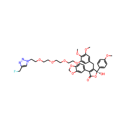COc1ccc([C@@]2(O)OC(=O)C(c3ccc4c(c3)OCO4)=C2Cc2cc(OC)c(OC)c(OCCOCCOCCOCCn3cc(CF)nn3)c2)cc1 ZINC000095547813
