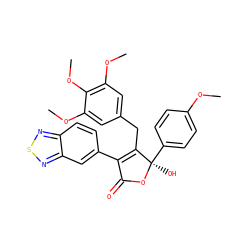 COc1ccc([C@@]2(O)OC(=O)C(c3ccc4nsnc4c3)=C2Cc2cc(OC)c(OC)c(OC)c2)cc1 ZINC000003952927