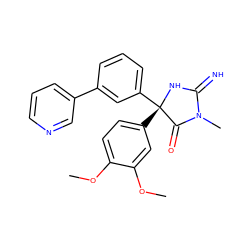 COc1ccc([C@@]2(c3cccc(-c4cccnc4)c3)NC(=N)N(C)C2=O)cc1OC ZINC000035878766