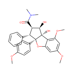 COc1ccc([C@@]23Oc4cc(OC)cc(OC)c4[C@]2(O)[C@H](O)[C@H](C(=O)N(C)C)[C@H]3c2ccccc2)cc1 ZINC000005664046