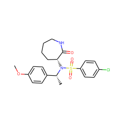 COc1ccc([C@@H](C)N([C@@H]2CCCCNC2=O)S(=O)(=O)c2ccc(Cl)cc2)cc1 ZINC000028957750