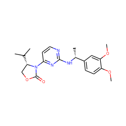 COc1ccc([C@@H](C)Nc2nccc(N3C(=O)OC[C@@H]3C(C)C)n2)cc1OC ZINC000218479202