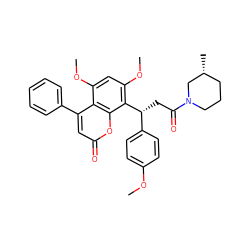 COc1ccc([C@@H](CC(=O)N2CCC[C@@H](C)C2)c2c(OC)cc(OC)c3c(-c4ccccc4)cc(=O)oc23)cc1 ZINC000017545911