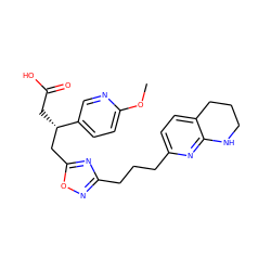 COc1ccc([C@@H](CC(=O)O)Cc2nc(CCCc3ccc4c(n3)NCCC4)no2)cn1 ZINC000028568683