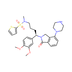 COc1ccc([C@@H](CCCN(C)S(=O)(=O)c2cccs2)N2Cc3c(cccc3N3CCNCC3)C2=O)cc1OC ZINC000049670073