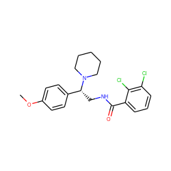 COc1ccc([C@@H](CNC(=O)c2cccc(Cl)c2Cl)N2CCCCC2)cc1 ZINC000027667727