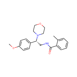 COc1ccc([C@@H](CNC(=O)c2ccccc2C)N2CCOCC2)cc1 ZINC000022686227
