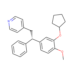 COc1ccc([C@@H](Cc2ccncc2)c2ccccc2)cc1OC1CCCC1 ZINC000000837561