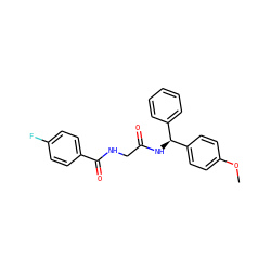 COc1ccc([C@@H](NC(=O)CNC(=O)c2ccc(F)cc2)c2ccccc2)cc1 ZINC000025448987