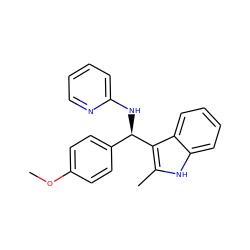 COc1ccc([C@@H](Nc2ccccn2)c2c(C)[nH]c3ccccc23)cc1 ZINC000019902440