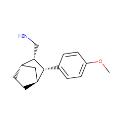 COc1ccc([C@@H]2[C@H]3CC[C@@H](C3)[C@@H]2CN)cc1 ZINC000100822731