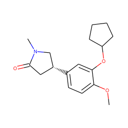 COc1ccc([C@@H]2CC(=O)N(C)C2)cc1OC1CCCC1 ZINC000095576188
