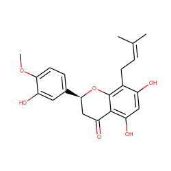 COc1ccc([C@@H]2CC(=O)c3c(O)cc(O)c(CC=C(C)C)c3O2)cc1O ZINC000066113544